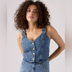 Levi's Women's Charlie Cropped Jean Denim Top Size Small